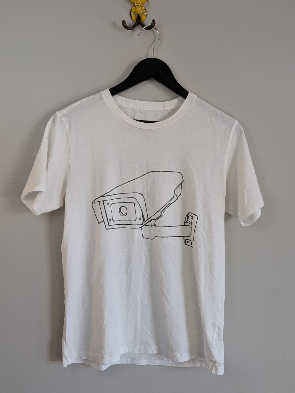 Rag & Bone White Graphic Tee, Surveillane 'Who Watches The Watcher?' Mens Size S